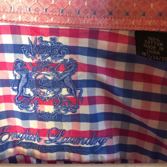 ENGLISH LAUNDRY Button Shirt checker 15 1/2 34/35 - Picture 8 of 8